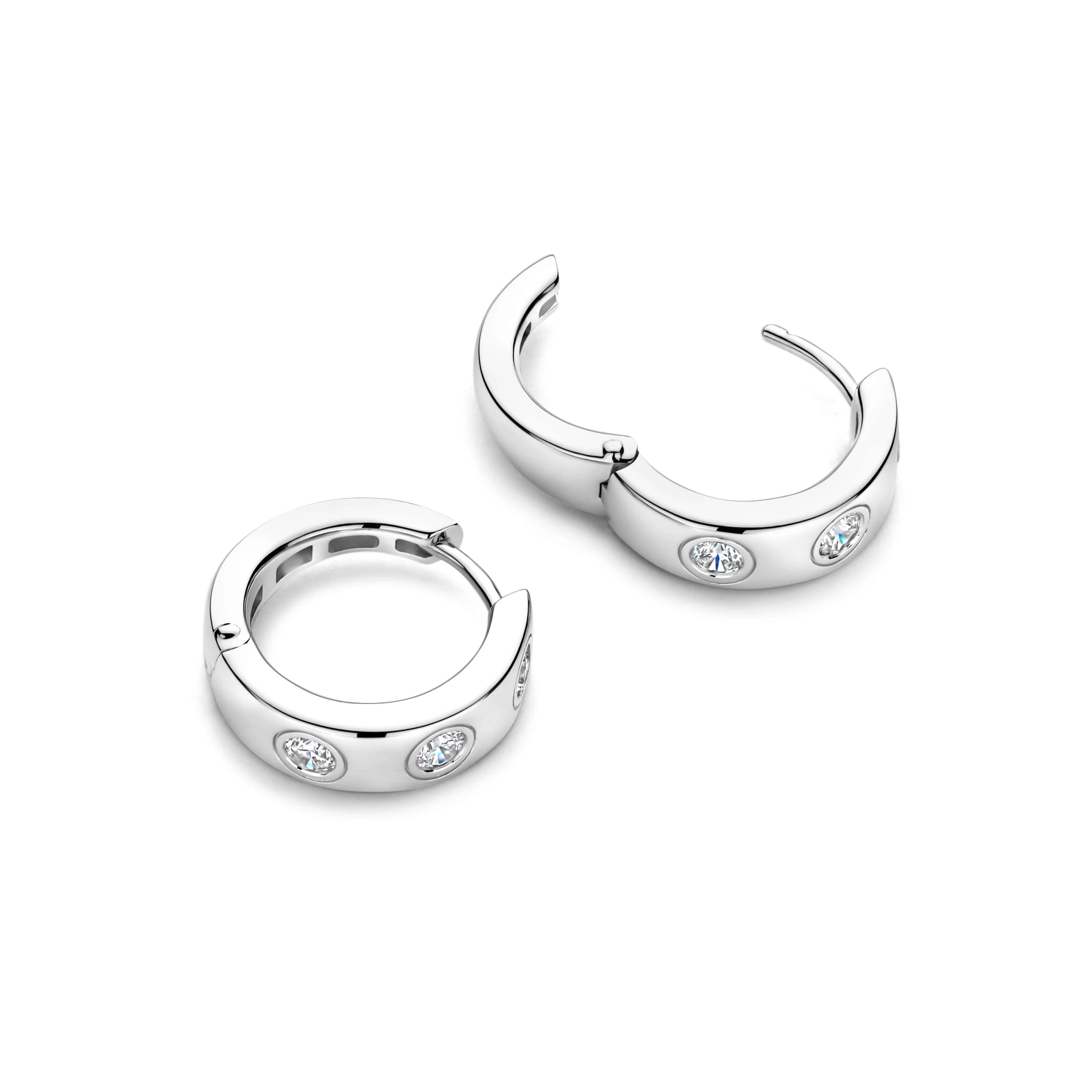 Classic Zirkonia Hoops Zilver