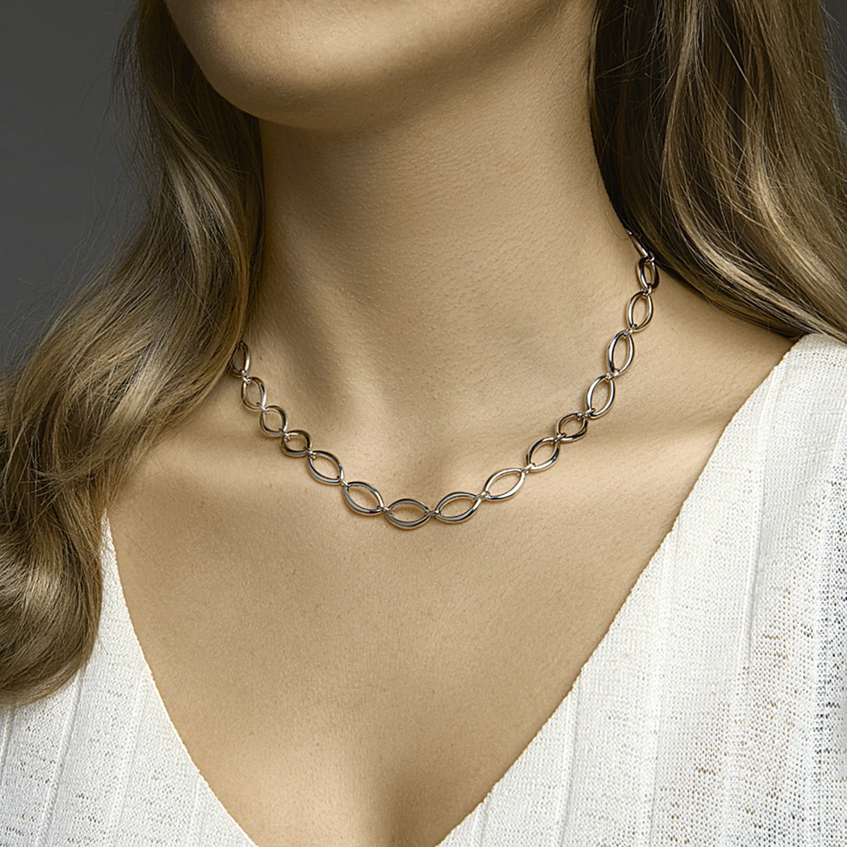 collier 10 mm 45 cm zilver gerhodineerd