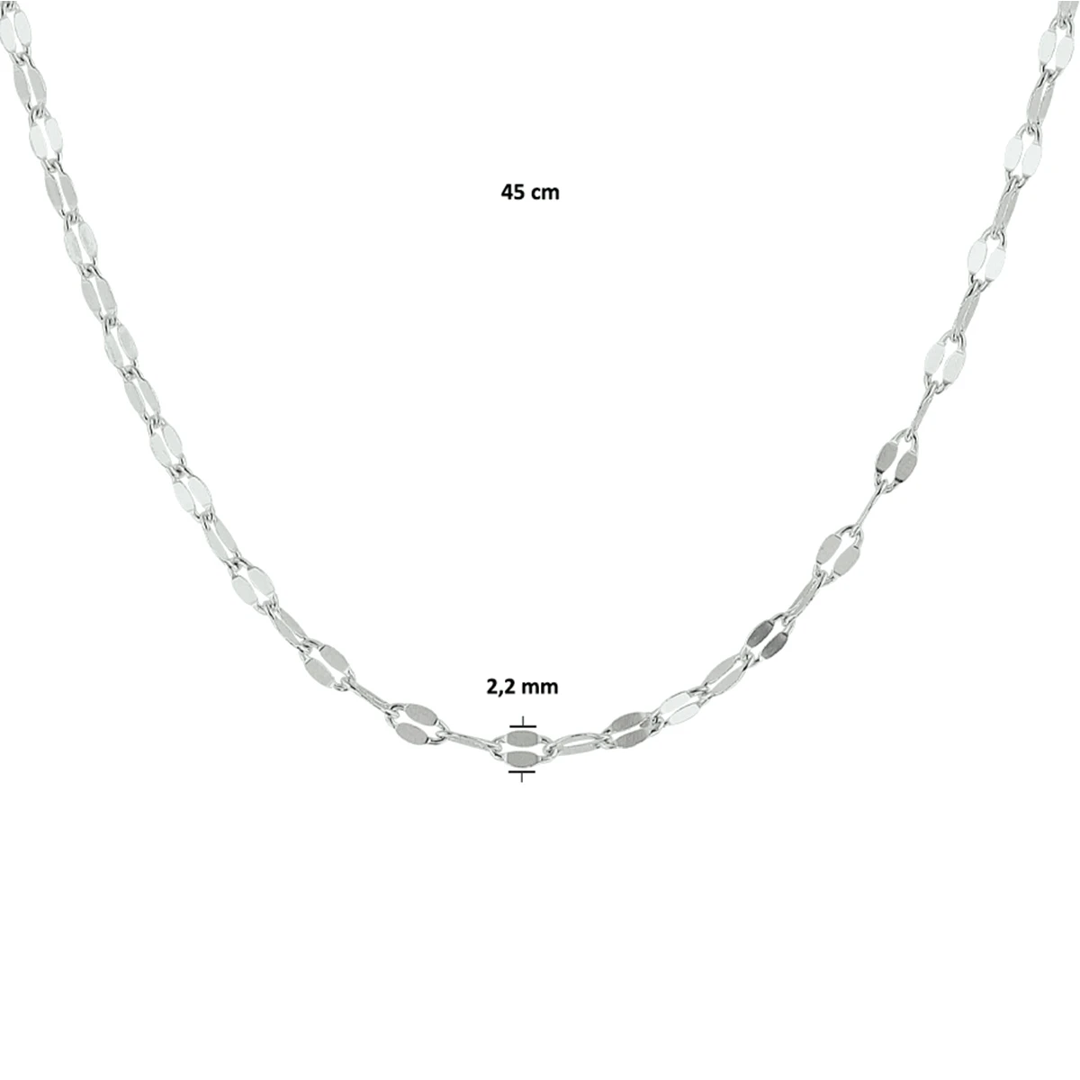 collier 2,2 mm zilver gerhodineerd