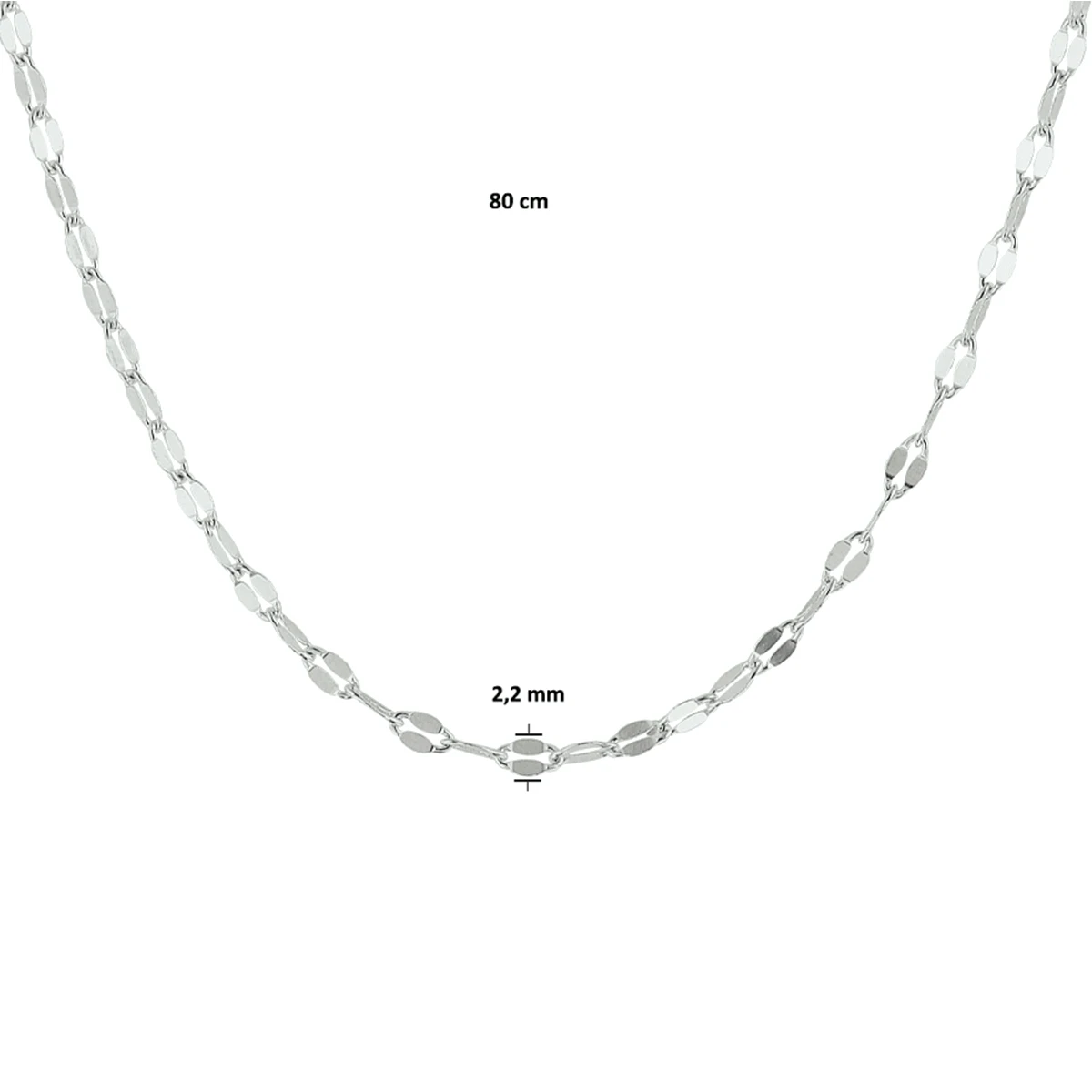 collier 2,2 mm zilver gerhodineerd
