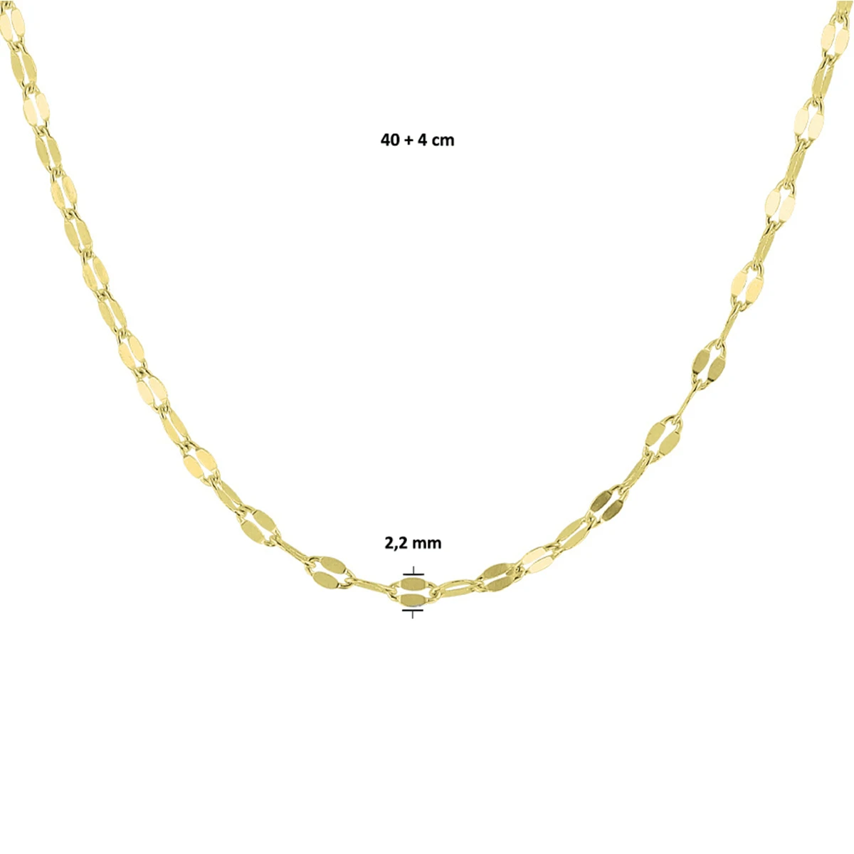 collier 2,2 mm zilver verguld (geel)