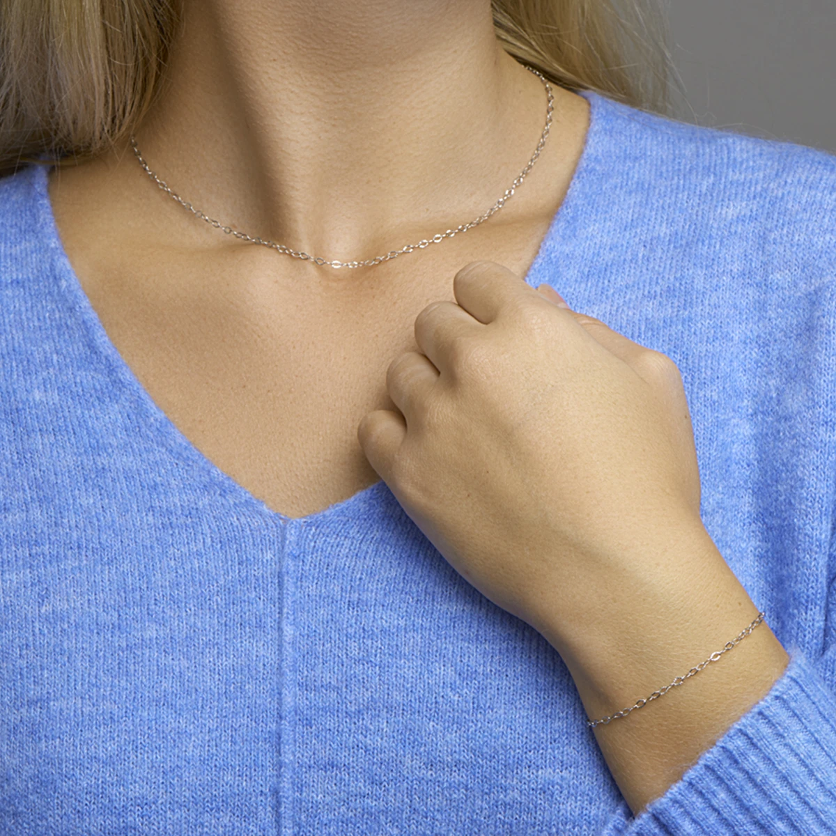 collier 2,3 mm 40 + 4 cm zilver gerhodineerd