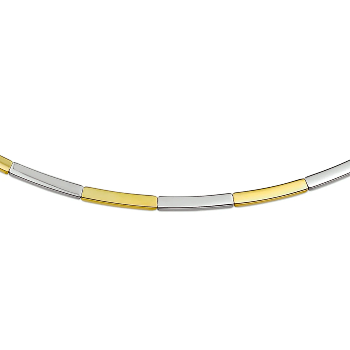 collier 2,5 mm 43 cm 14K bicolor goud geel/wit