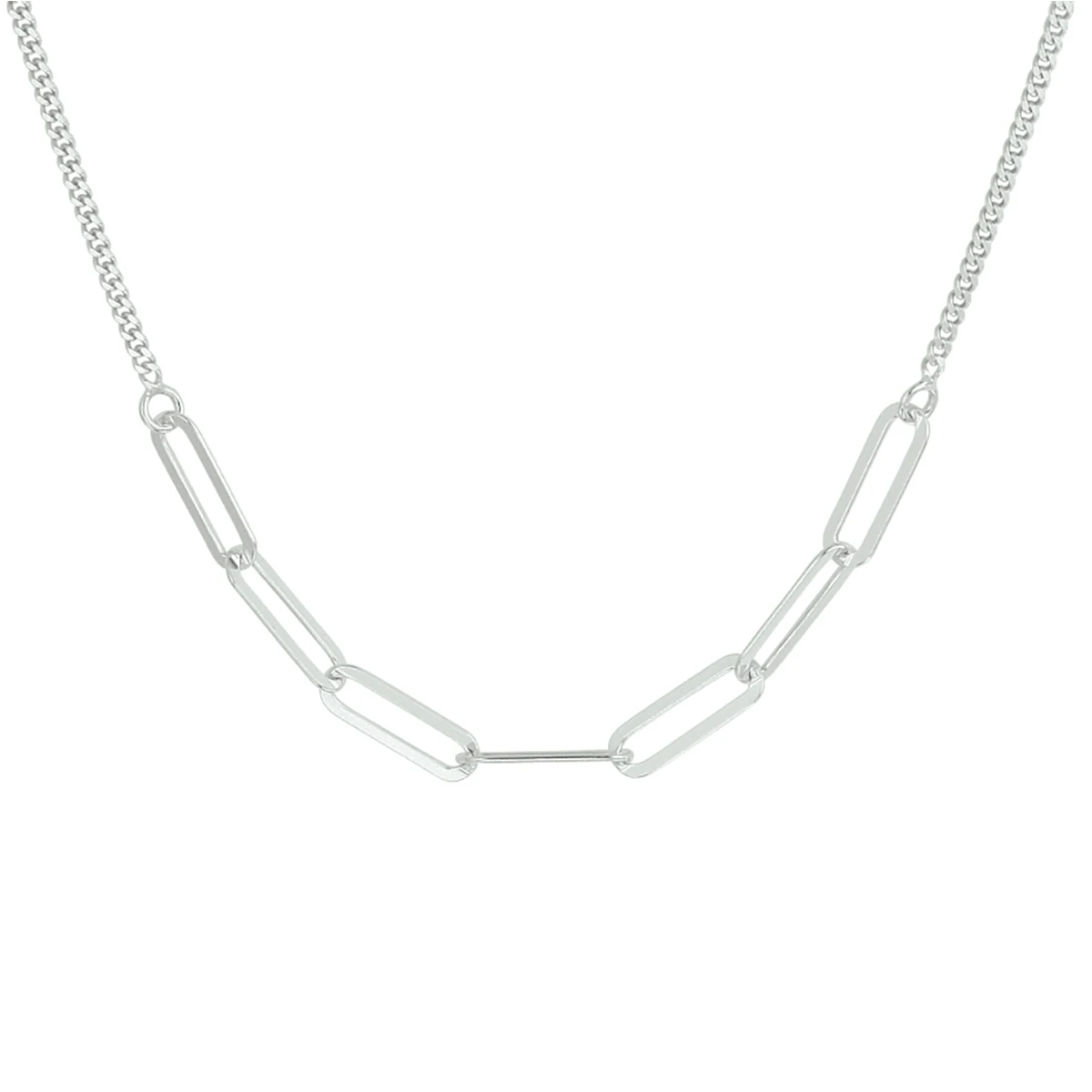 collier 3,7 mm 42 + 3 cm zilver gerhodineerd
