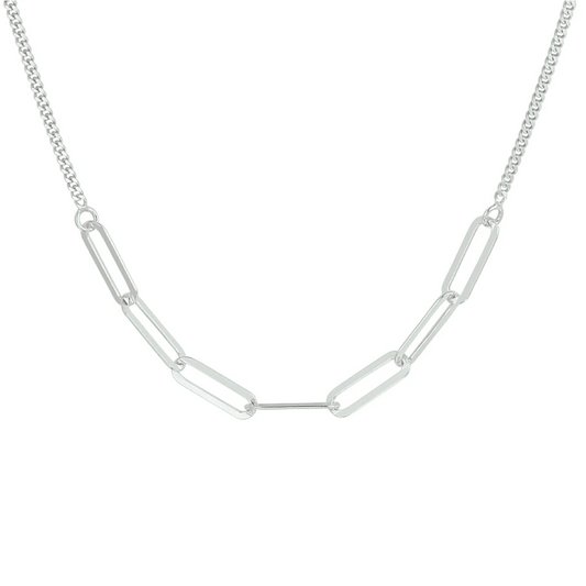collier 3,7 mm 42 + 3 cm zilver gerhodineerd