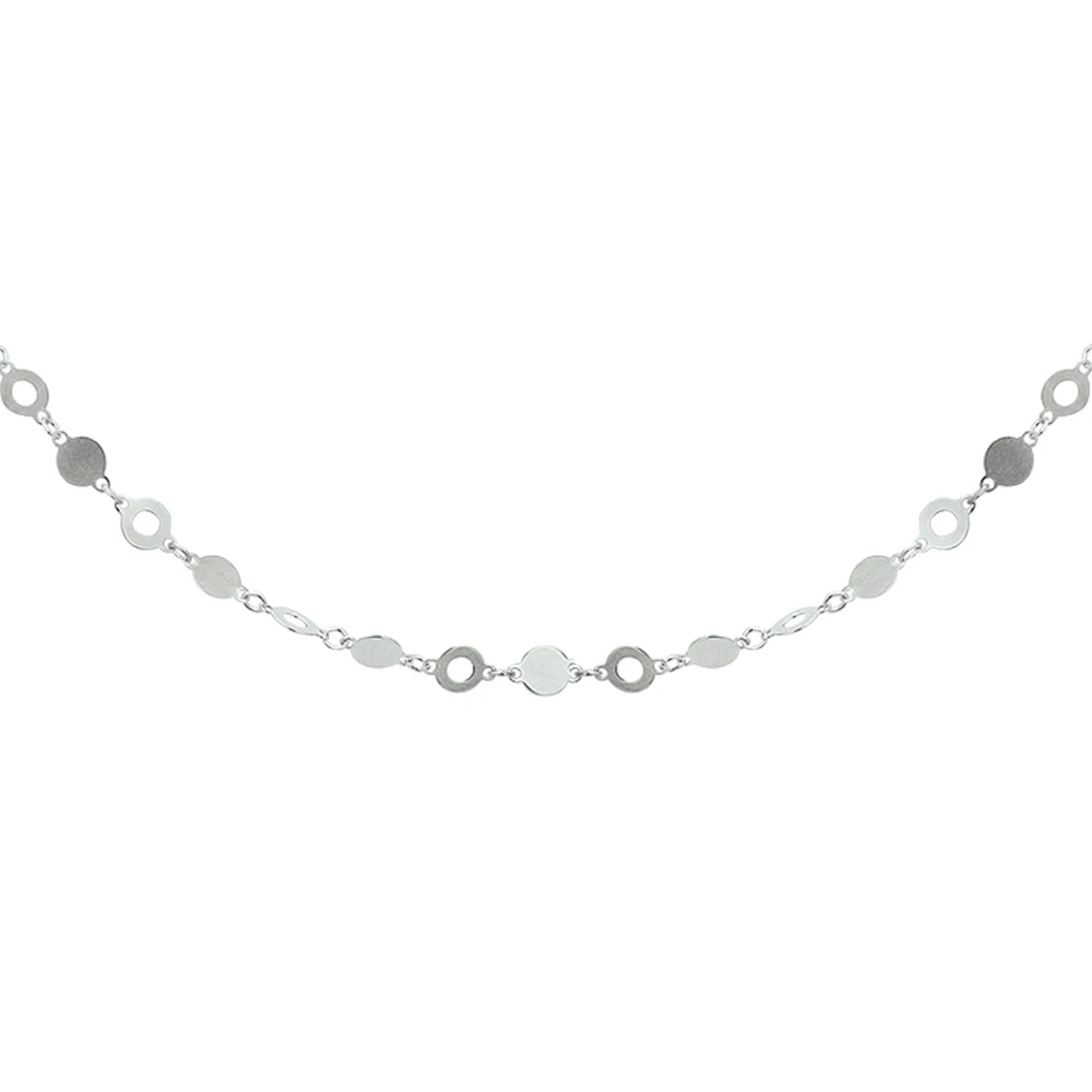 collier 4,0 mm 40 + 4 cm zilver gerhodineerd