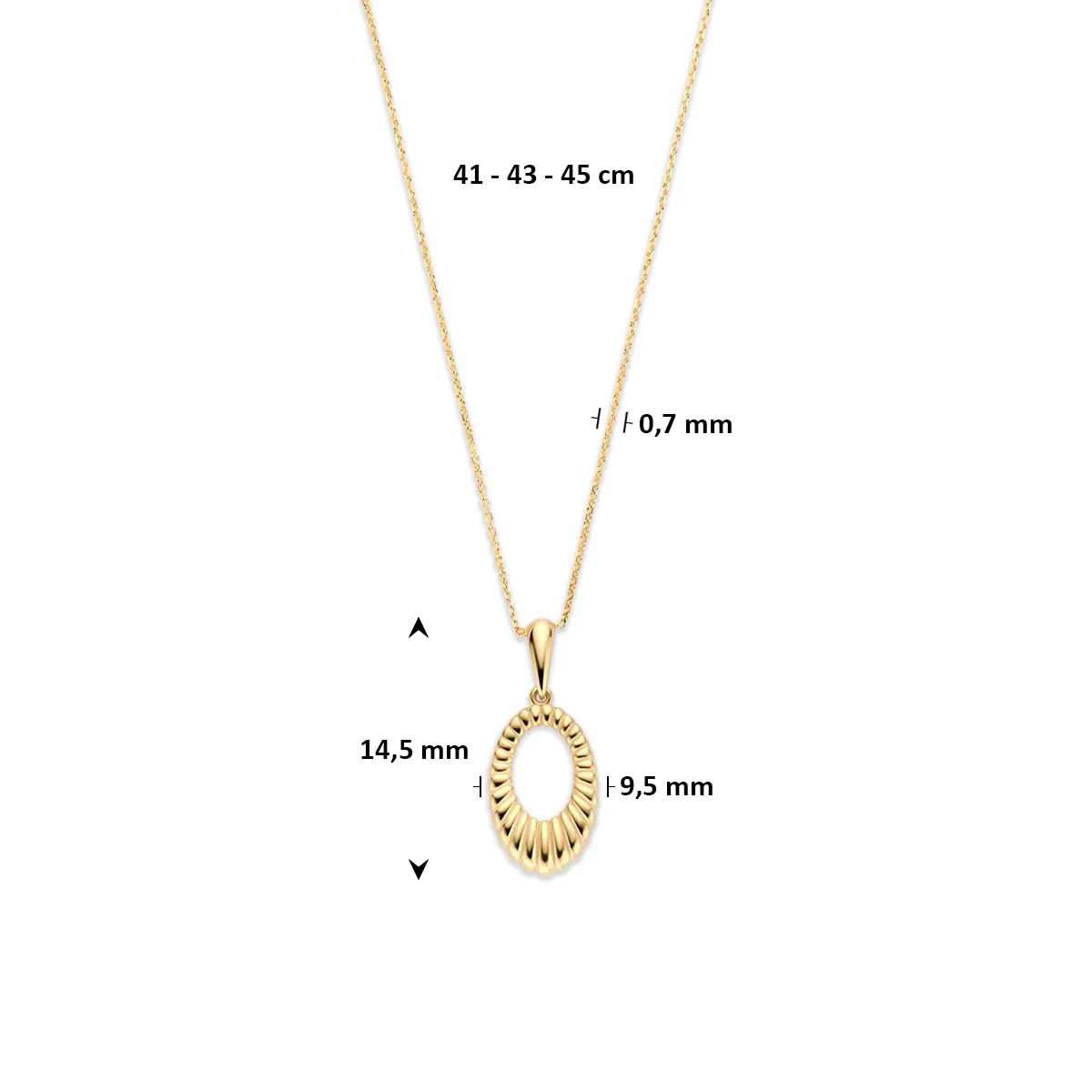 collier 41 - 43 - 45 cm 14K geelgoud