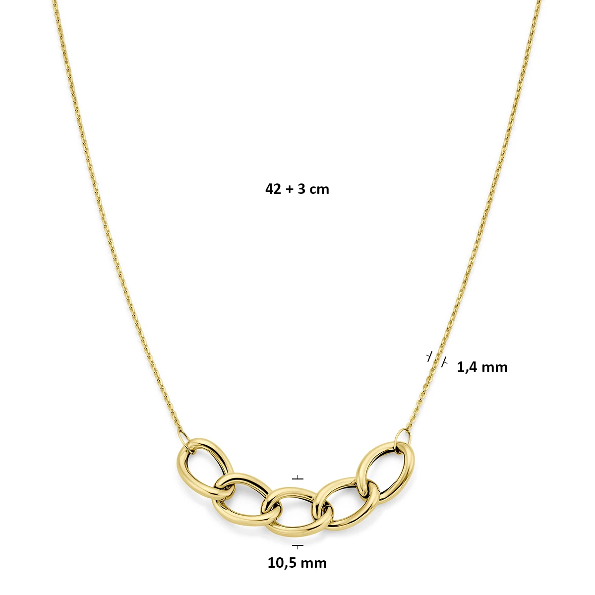 collier 42 + 3 cm 14K geelgoud