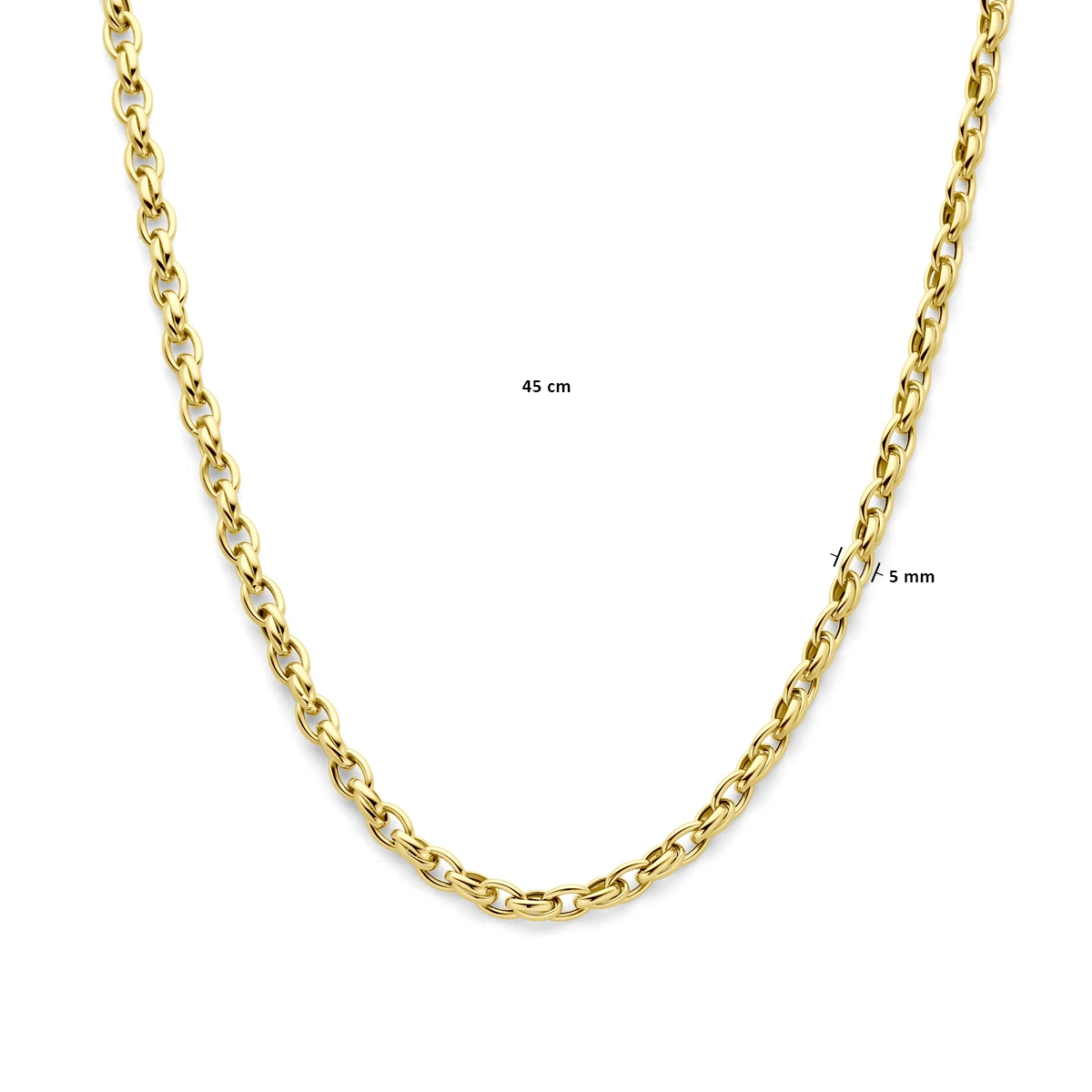 collier 5,0 mm 45 cm 14K geelgoud