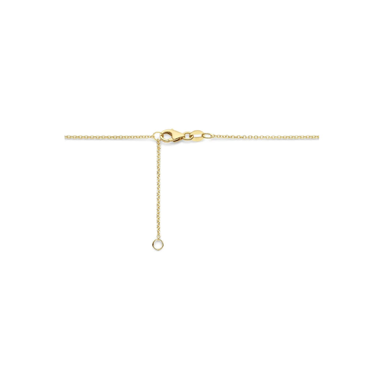 collier amethist en diamant 0.15ct h si 42 - 45 cm 14K geelgoud