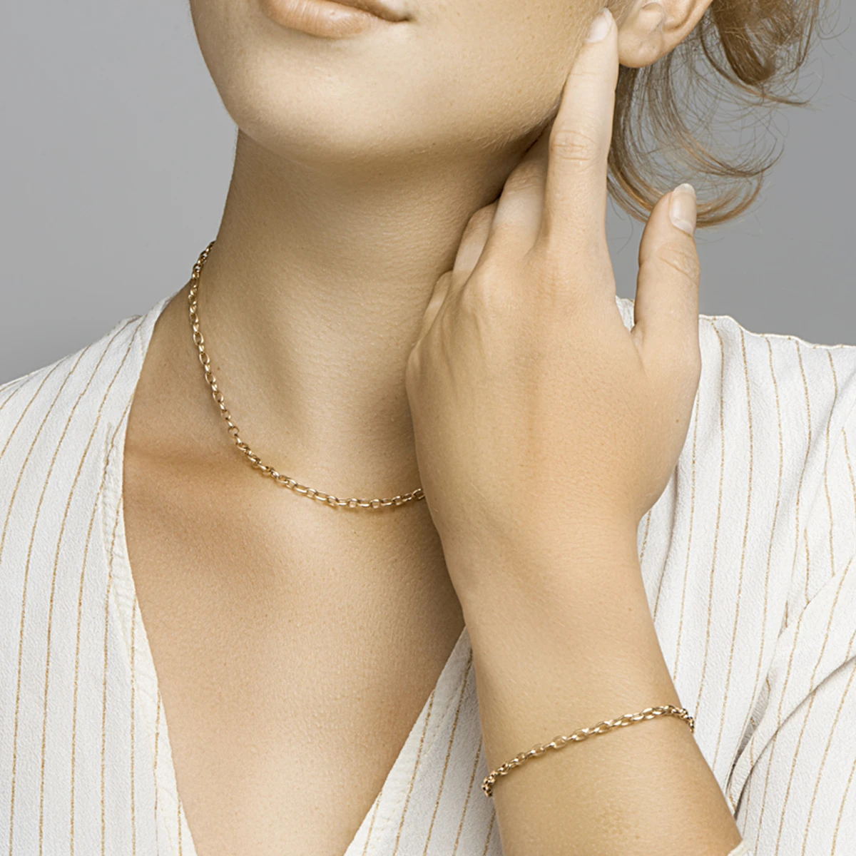 collier anker 3,1 mm 43 cm 14K geelgoud