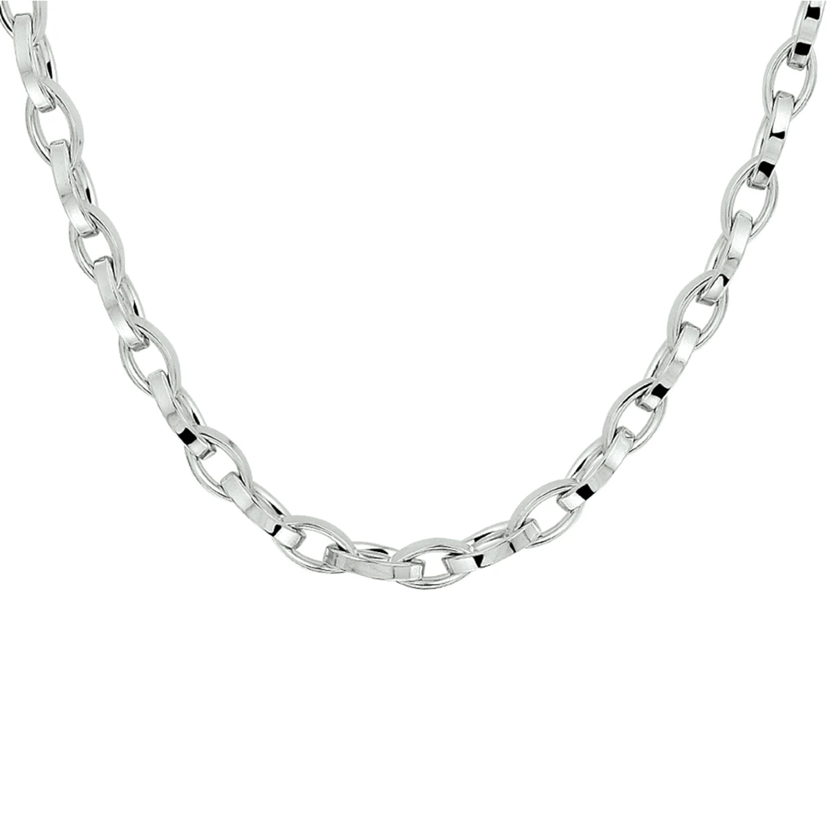 collier anker 5,2 mm 45 cm zilver gerhodineerd