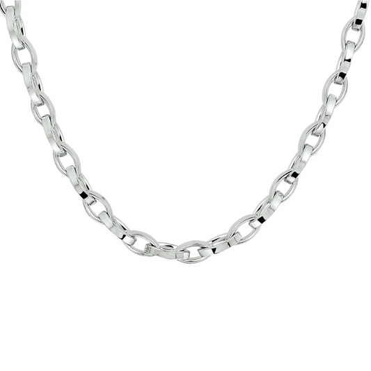 collier anker 5,2 mm 45 cm zilver gerhodineerd