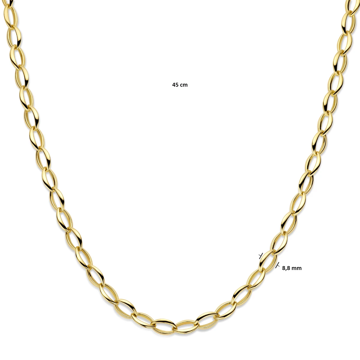 collier anker 8,8 mm 45 cm 14K geelgoud