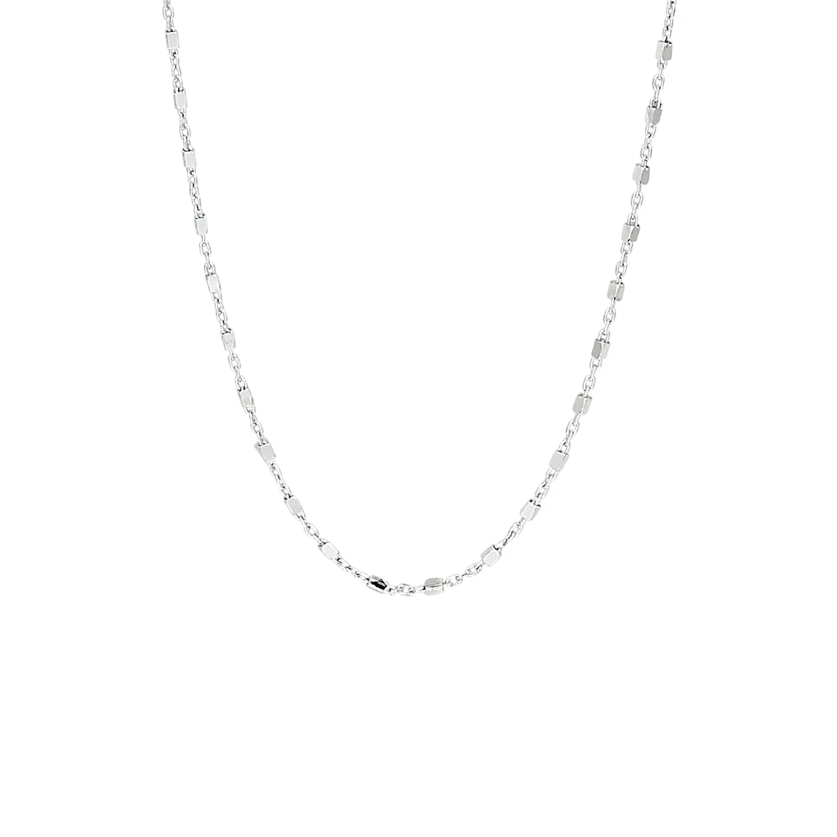 collier anker en staafjes 1,1 mm zilver gerhodineerd