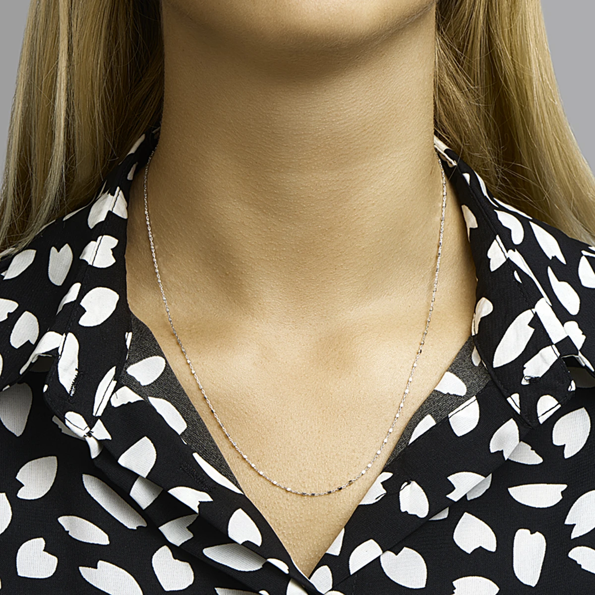 collier anker en staafjes 1,1 mm zilver gerhodineerd