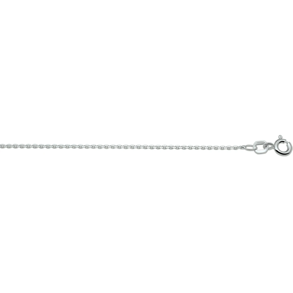 collier anker gediamanteerd 1,1 mm zilver wit