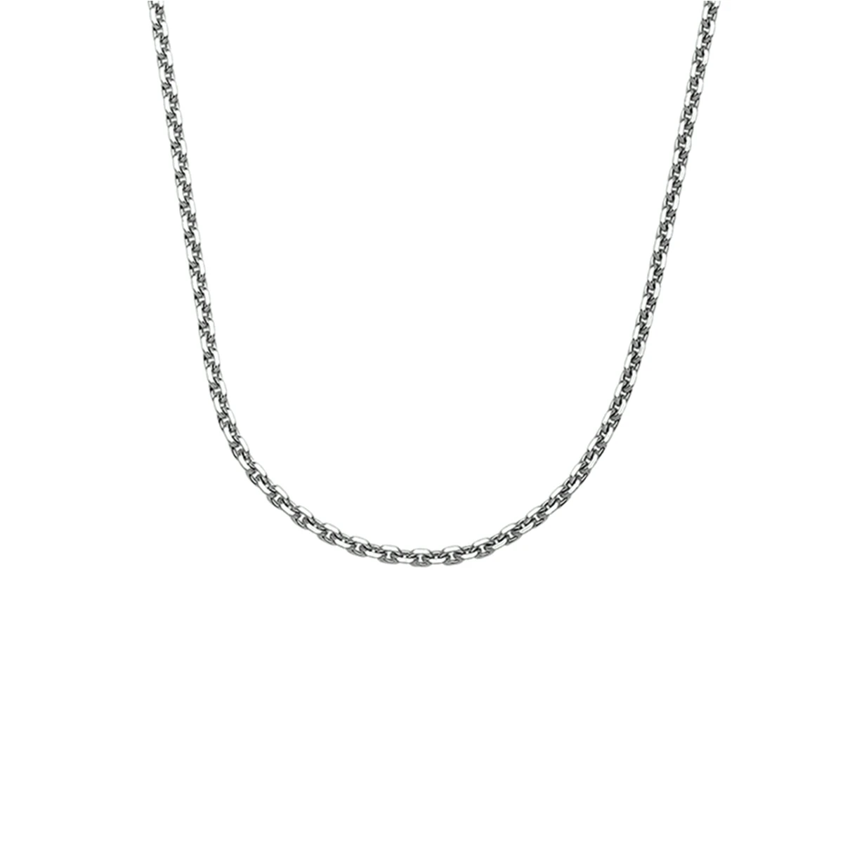 collier anker gediamanteerd 1,3 mm zilver gerhodineerd