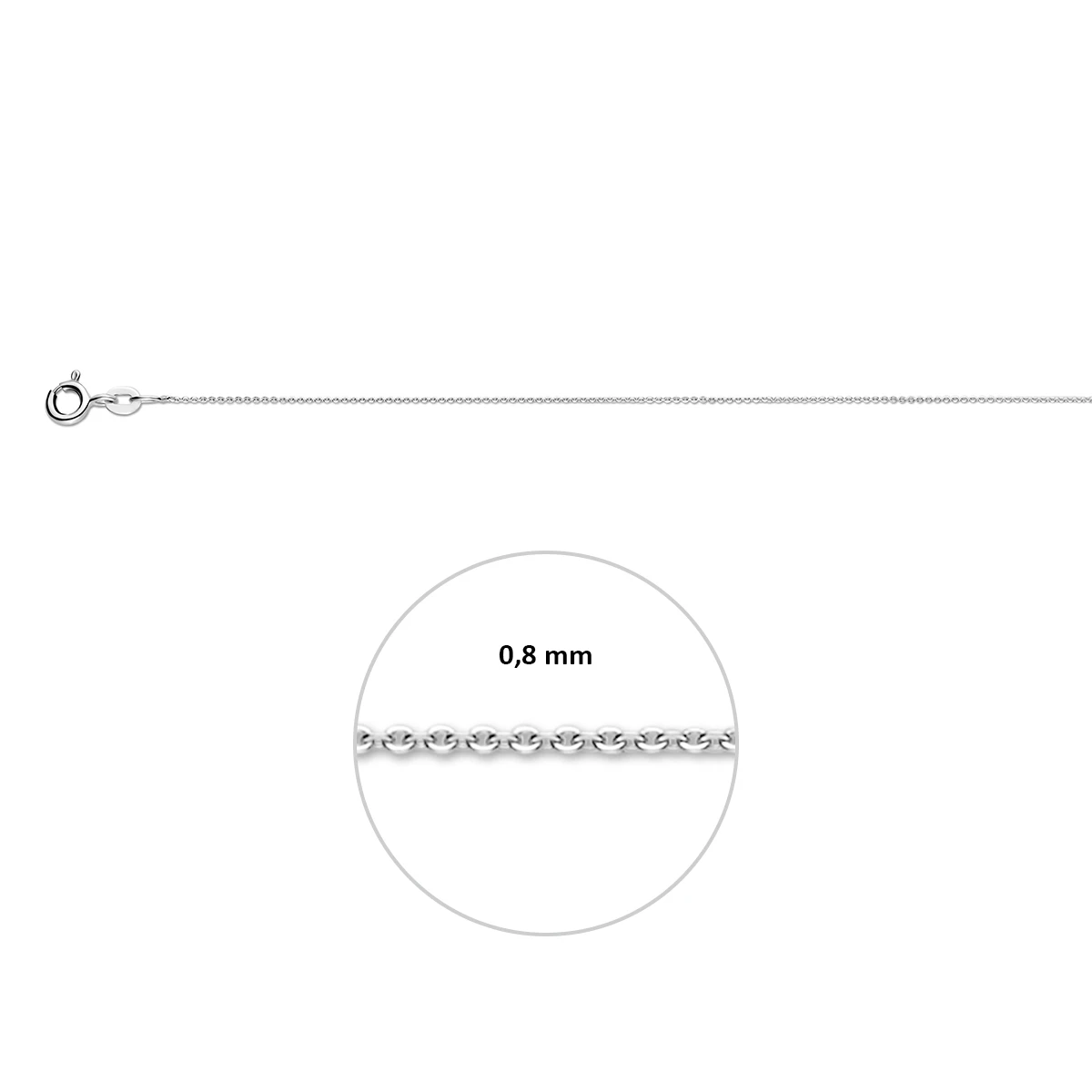 collier anker plat 0,8 mm 41 - 43 - 45 cm 14K witgoud