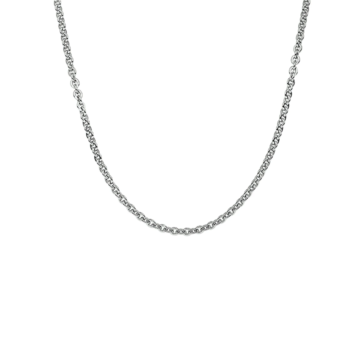 collier anker plat 1,4 mm 36 + 4 cm zilver gerhodineerd