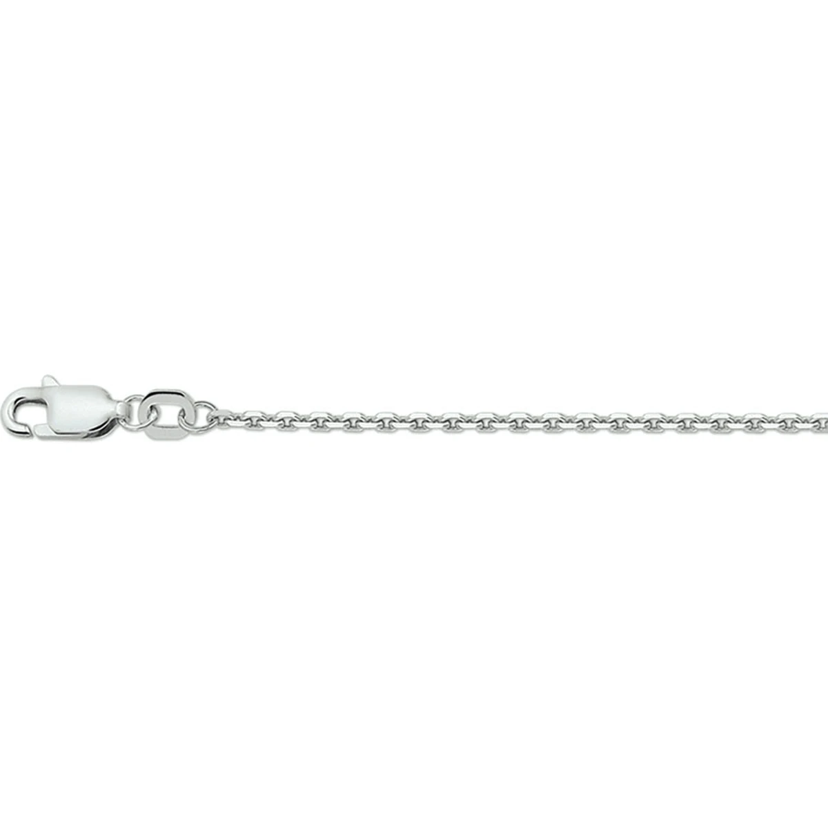 collier anker plat 1,6 mm 41 + 4 cm zilver gerhodineerd