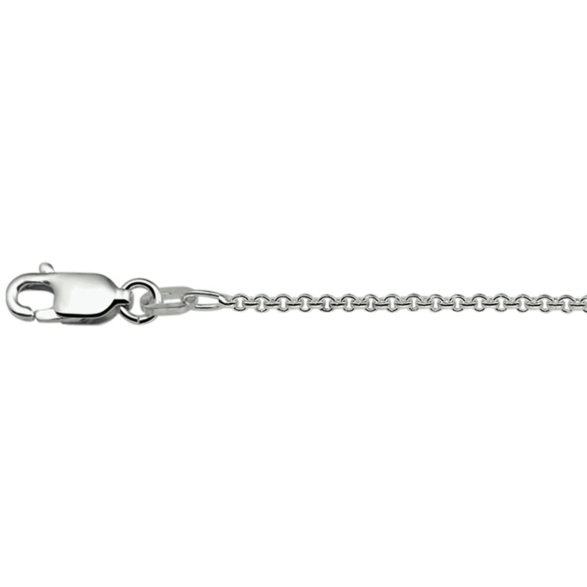 collier anker rond 1,3 mm 41 + 4 cm zilver gerhodineerd