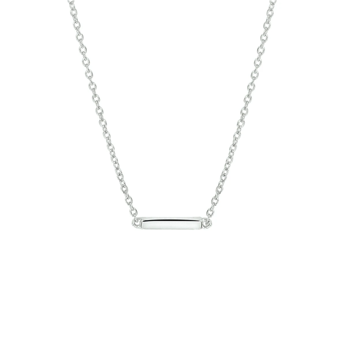 collier balkje 41 + 4 cm zilver gerhodineerd