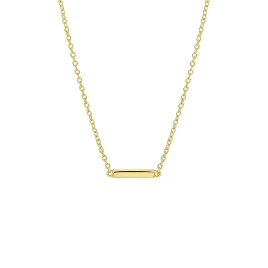 collier balkje 41 + 4 cm zilver verguld (geel)