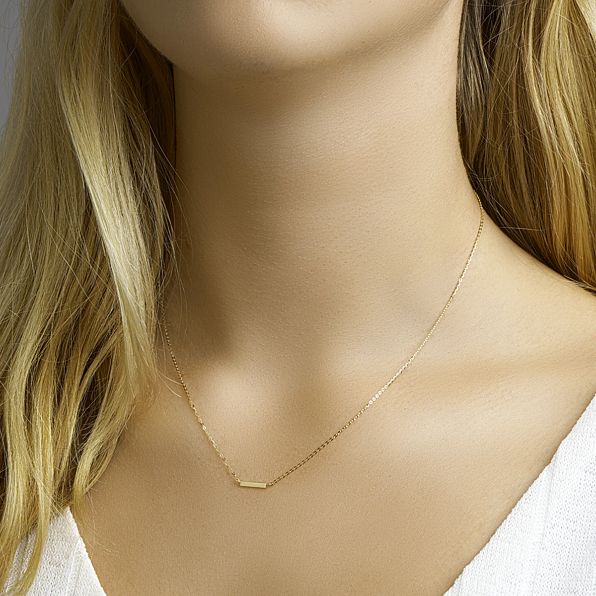 collier balkje 41 - 43 - 45 cm 14K geelgoud