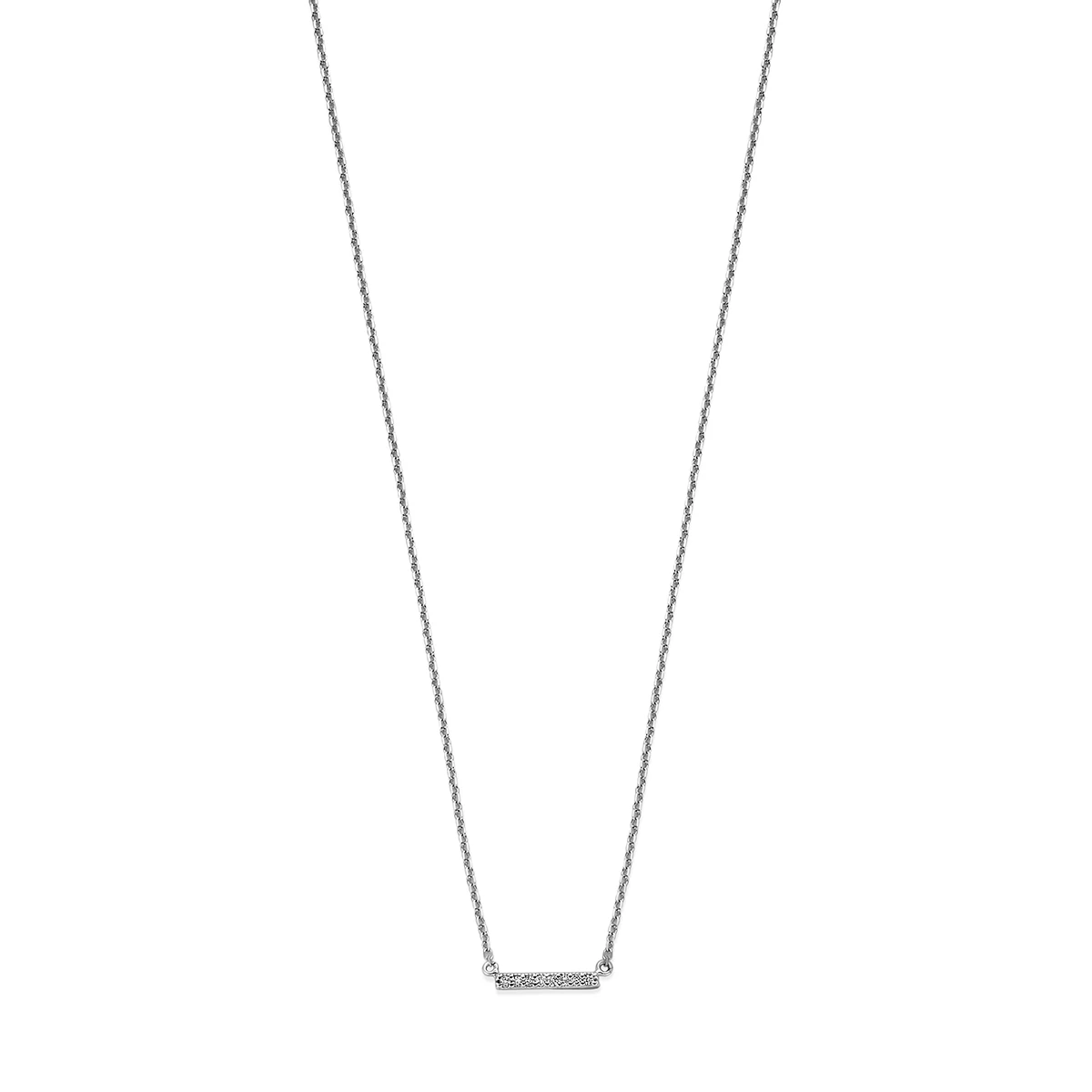 collier balkje diamant 0.04ct h si 42 – 45 cm 14K witgoud