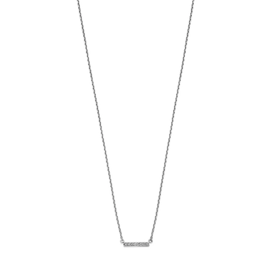 collier balkje diamant 0.04ct h si 42 – 45 cm 14K witgoud