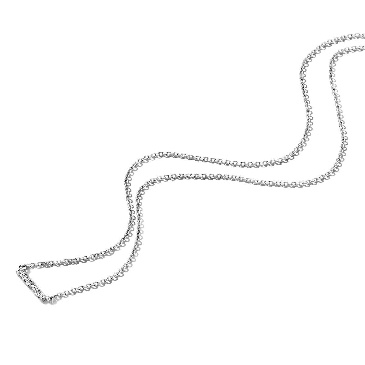 collier balkje diamant 0.04ct h si 42 – 45 cm 14K witgoud