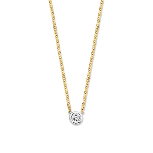 Collier bicolor briljant 0,07 crt.