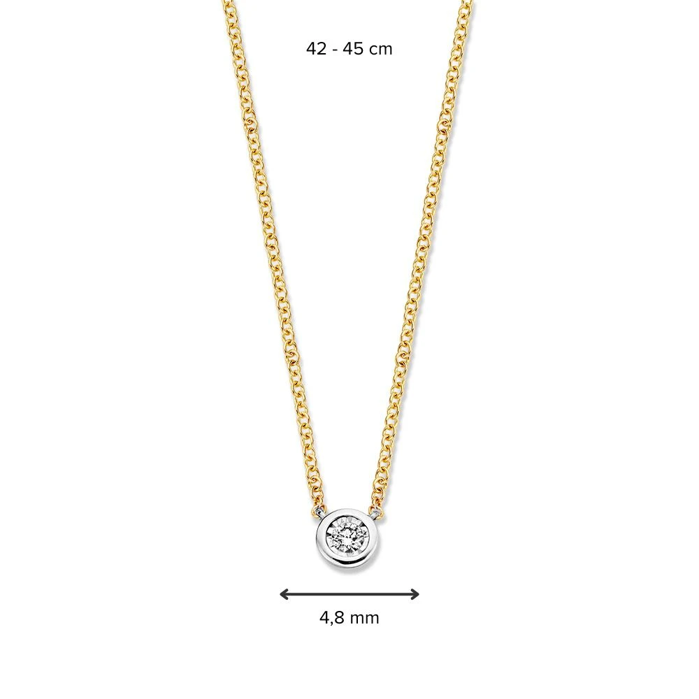 Collier bicolor briljant 0,07 crt.