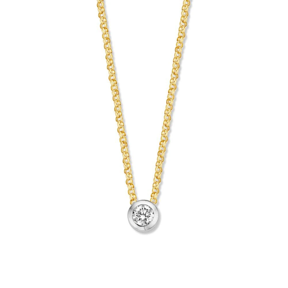 Collier bicolor briljant 0,10 crt.