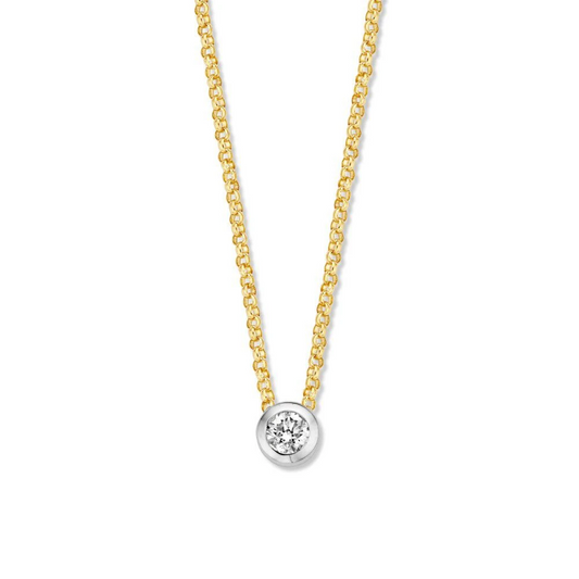 Collier bicolor briljant 0,10 crt.