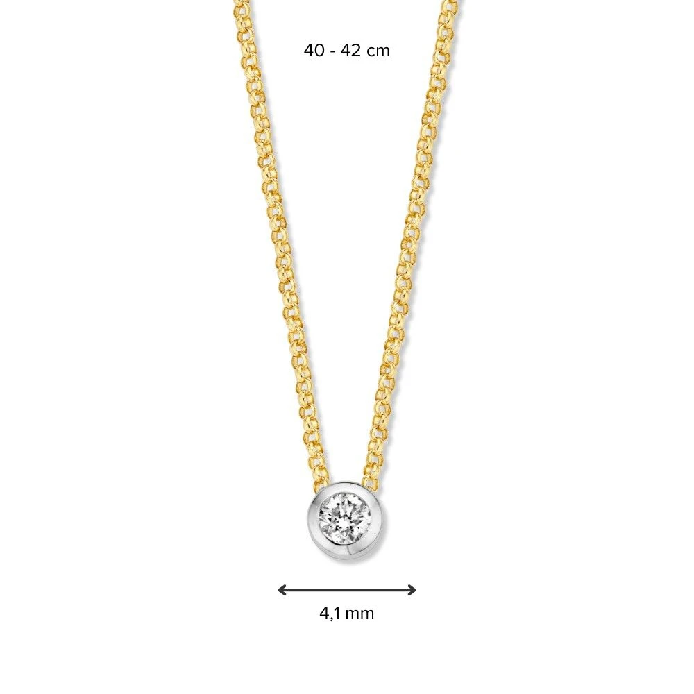 Collier bicolor briljant 0,10 crt.