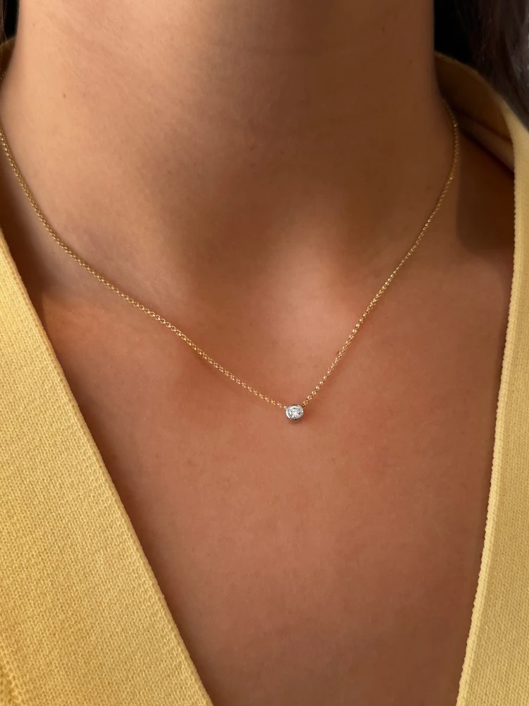Collier bicolor briljant 0,10 crt.