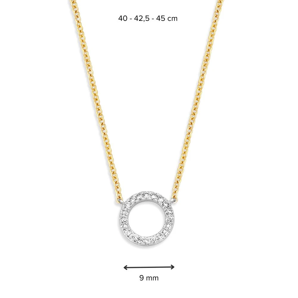 Collier bicolor briljant 0,11 crt.