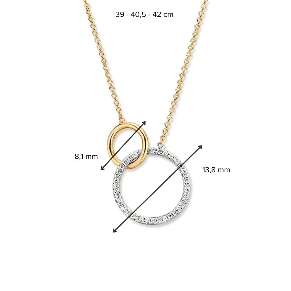 Collier bicolor briljant 0,11 crt.