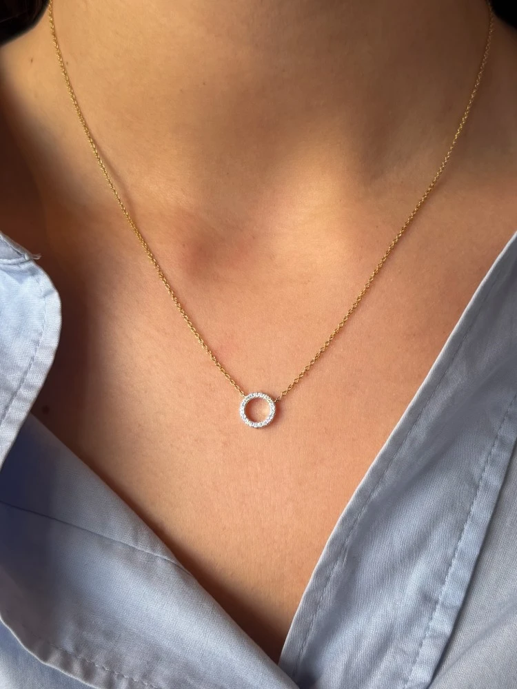 Collier bicolor briljant 0,11 crt.