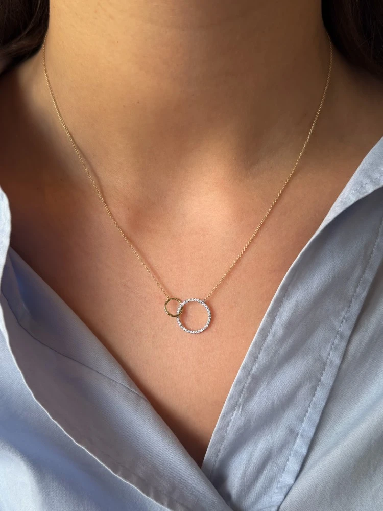 Collier bicolor briljant 0,11 crt.