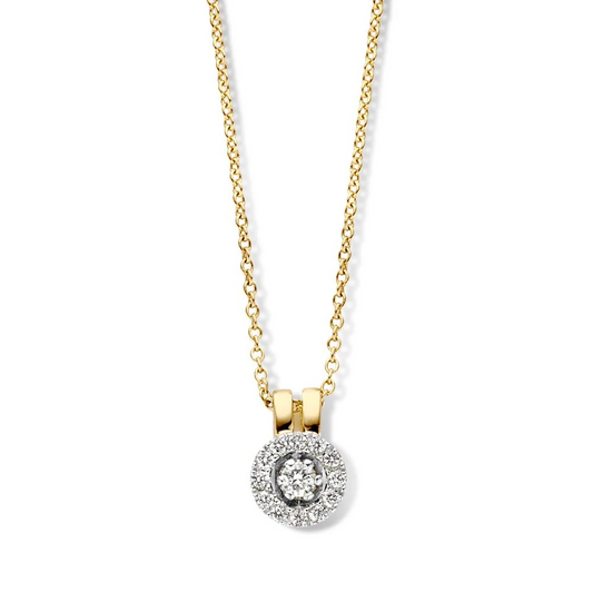 Collier bicolor briljant 0,12 crt.