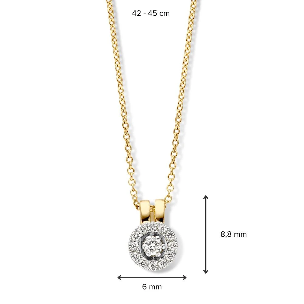 Collier bicolor briljant 0,12 crt.