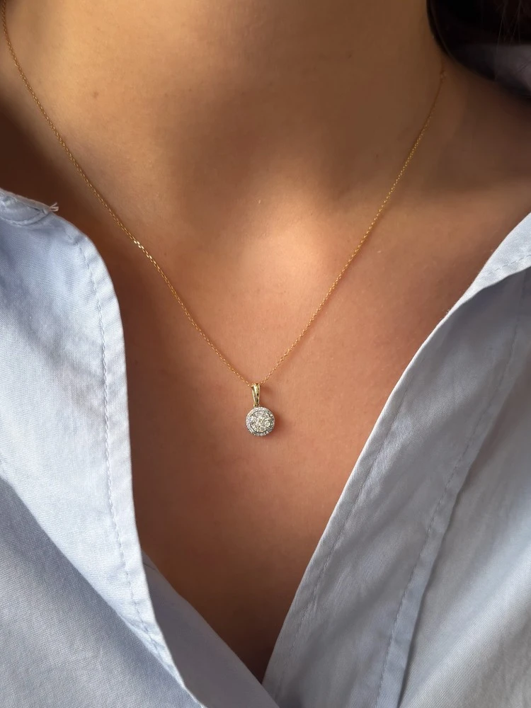 Collier bicolor briljant 0,23 crt.
