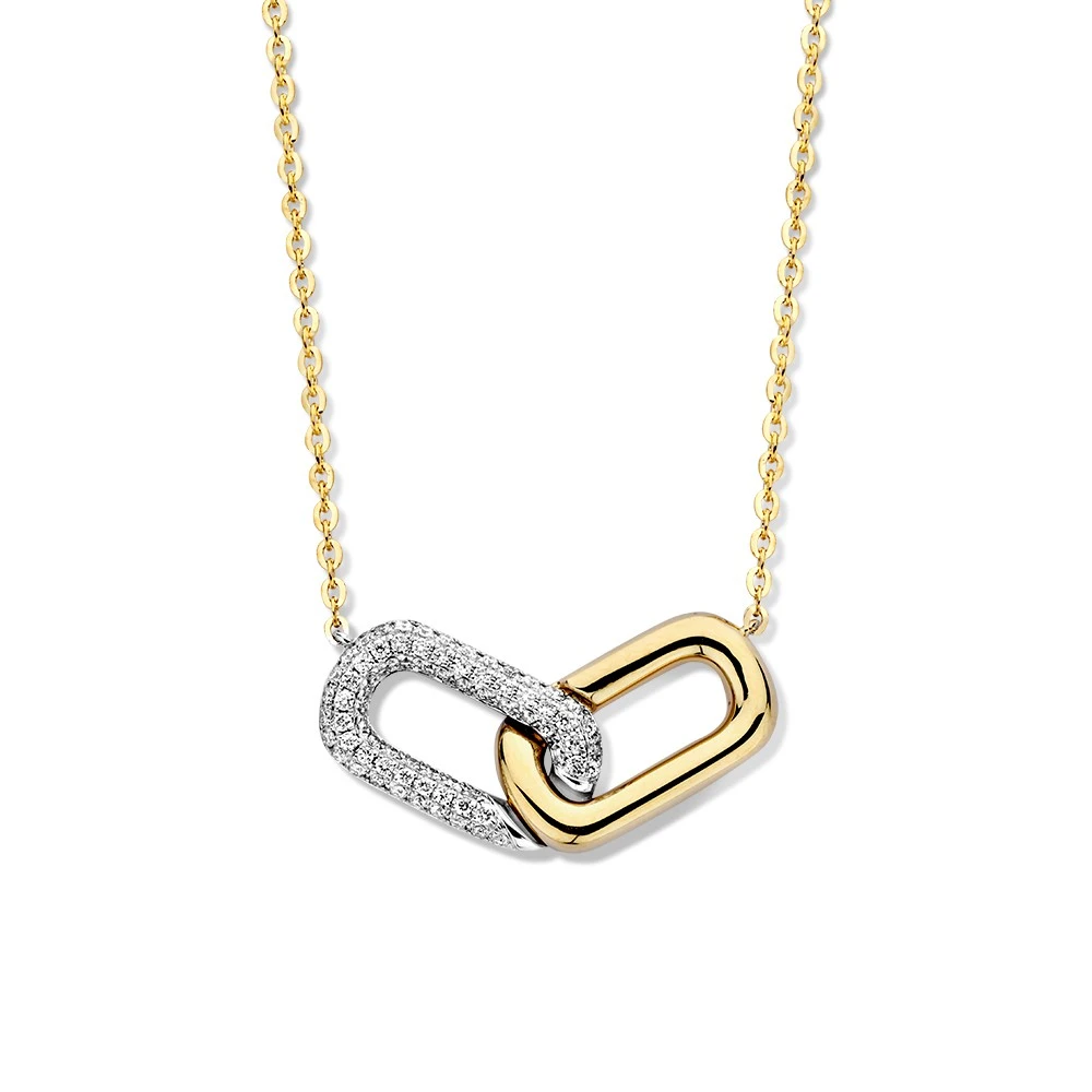 Collier bicolor briljant 0,26 crt.