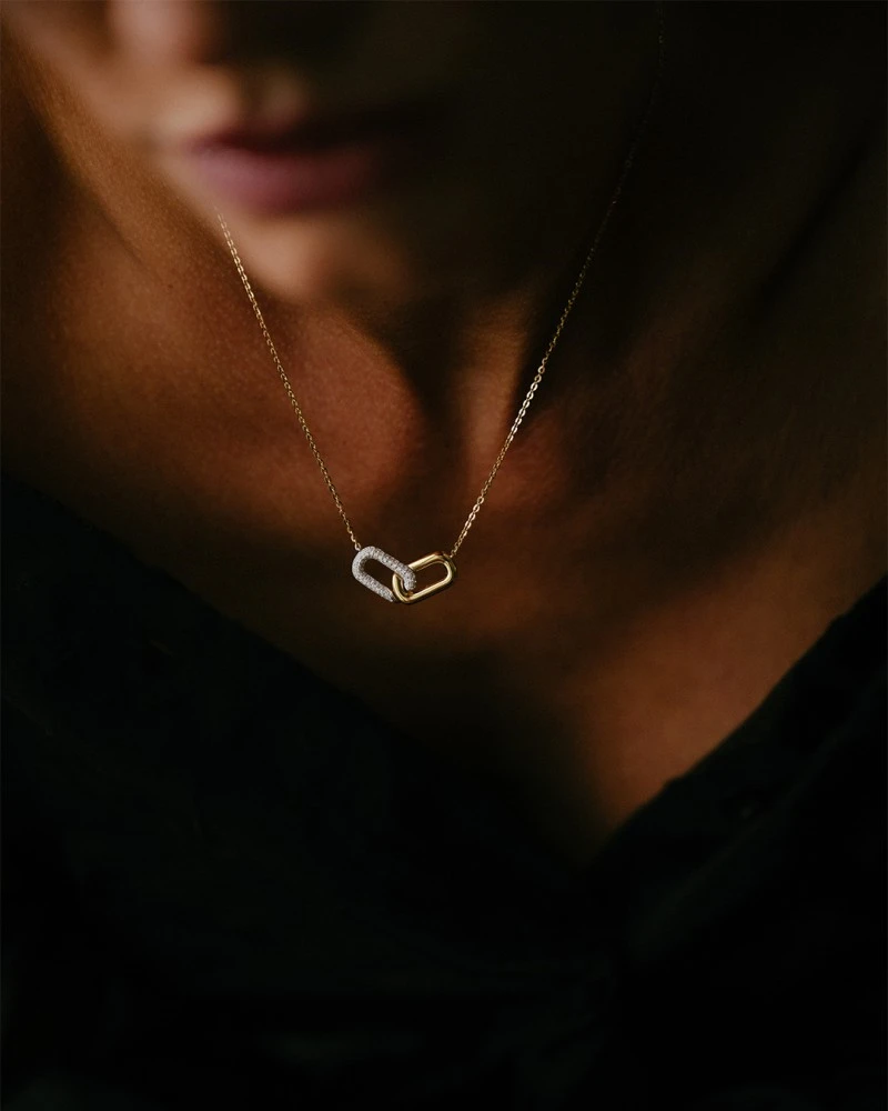 Collier bicolor briljant 0,26 crt.