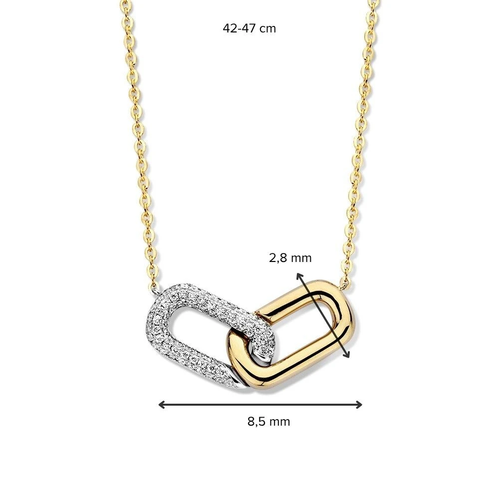 Collier bicolor briljant 0,26 crt.