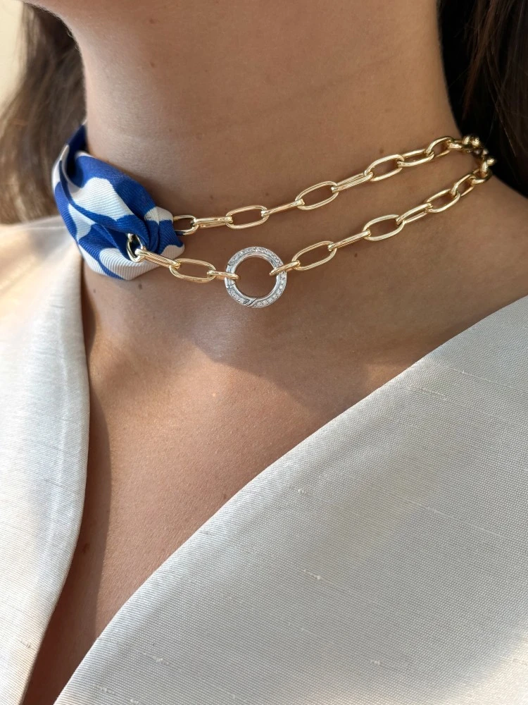 Collier bicolor briljant 0,42 crt.