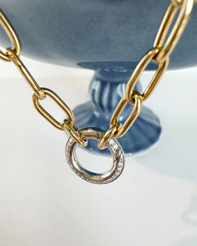 Collier bicolor briljant 0,42 crt.